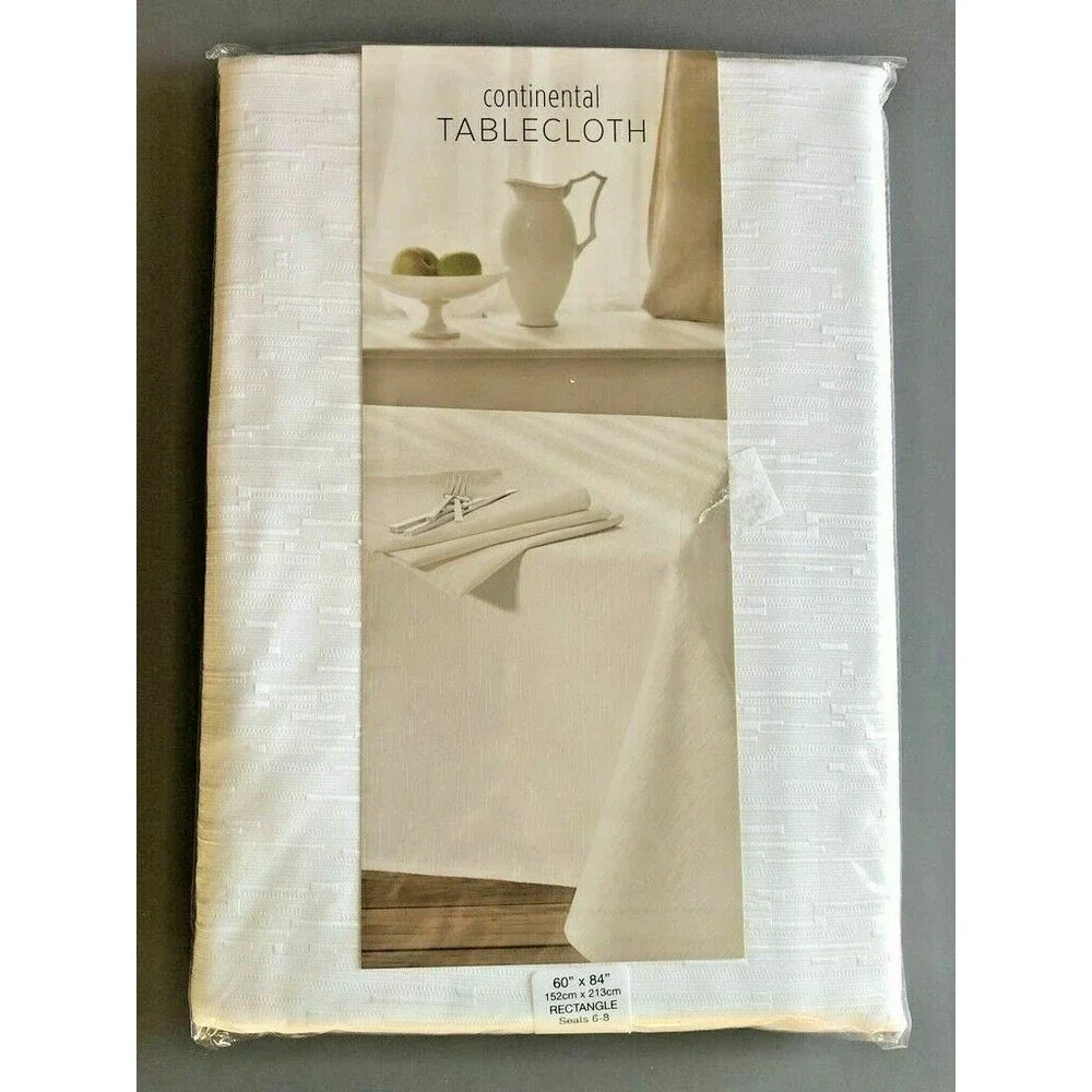 Continental Collection Tablecloth Fabric White 60x84